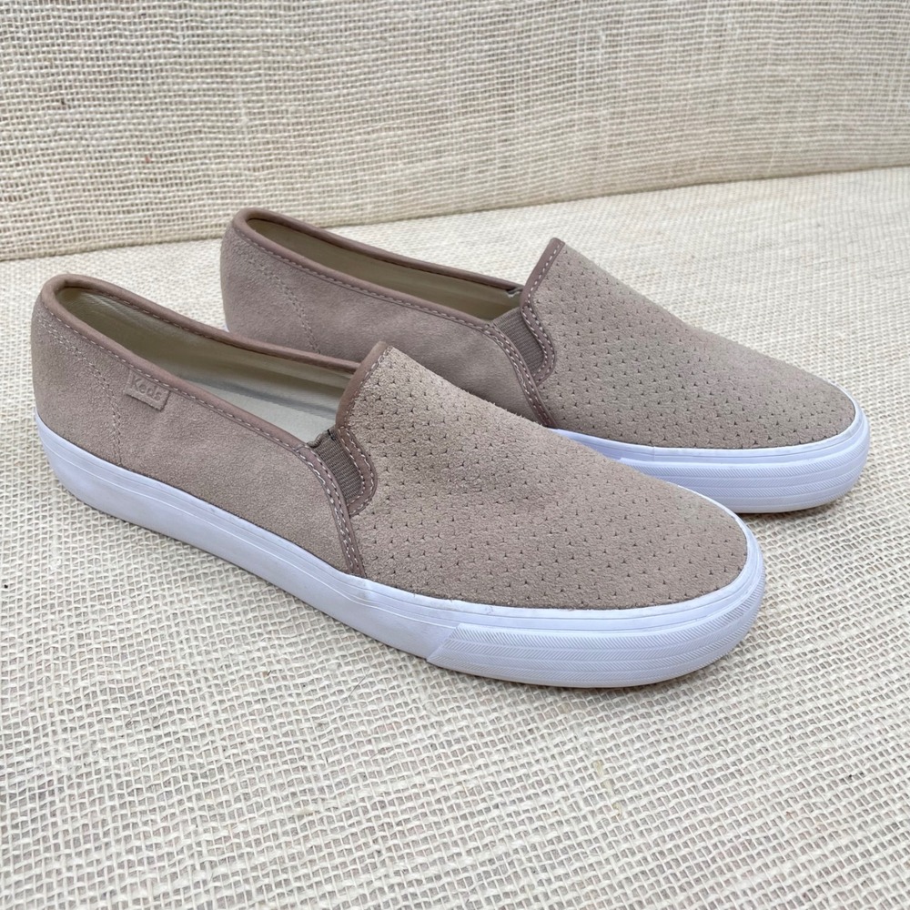 Keds Women's Slip On Sneakers Perforated Suede Tan‎ Dream Foam Size 9.5